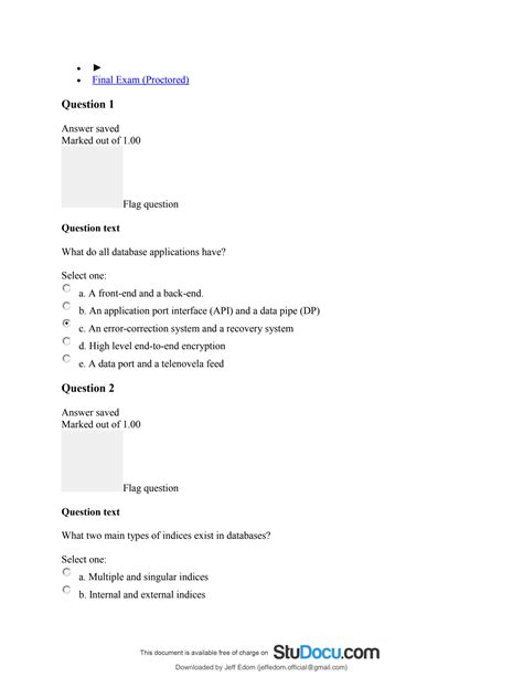 SOLUTION: Cs 3306 final exam - Studypool