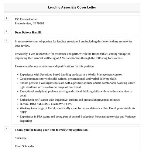 Lending Associate Cover Letter Velvet Jobs