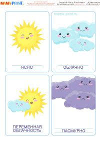 Карточки "Погода"