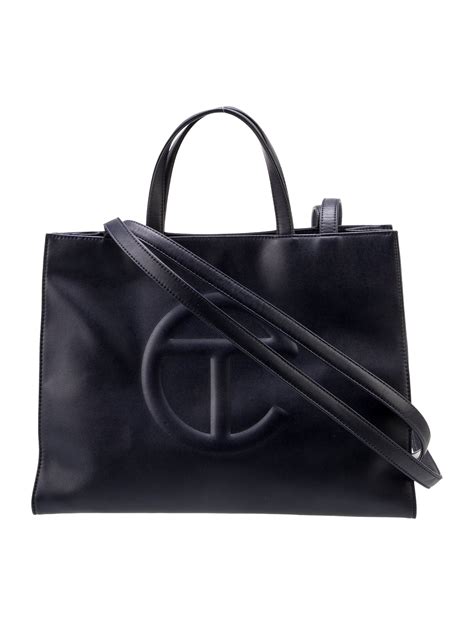 Telfar Medium Navy Shopping Bag Blue Totes Handbags WTELG28871