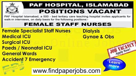 Jobs In Paf Hospital Islamabad 2024 Artofit