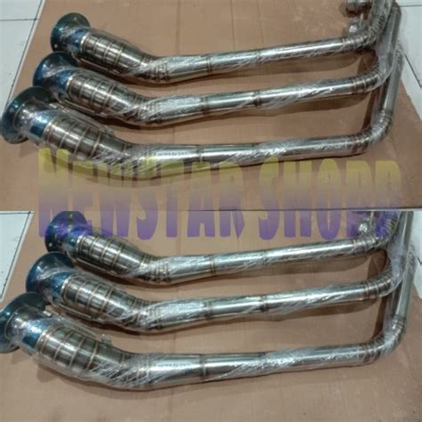 Jual Leher Header Knalpot Satria Fu Fi Full Stainles Stel Plus Adaptor