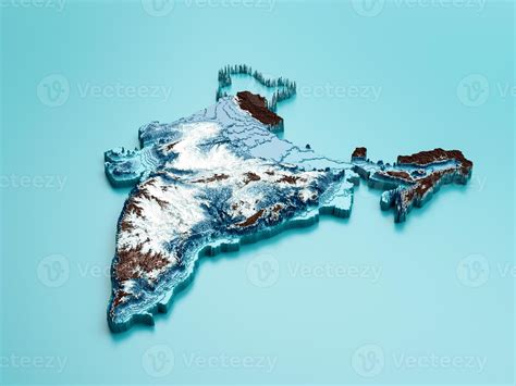 topographic india map hypsometric hindustan elevation tint spectral