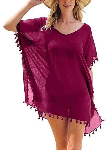 Hirigin Women Chiffon Tassel Swimsuit Bathing Suit Bikini Stylish Beach Cover Up Walmart