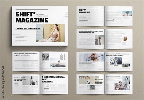 Magazine Layout Design Template Landscape Plantilla De Stock Adobe Stock