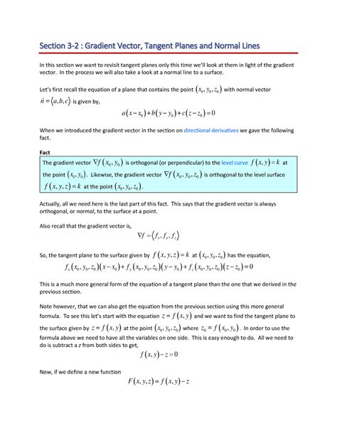 Calc Iii Gradient Vector Tangent Section 3 2 Gradient Vector