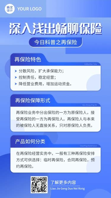 金融再保险知识科普简约手机海报 图片模板素材 稿定设计