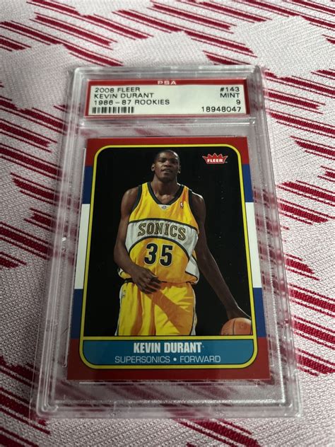 2007 08 Fleer Kevin Durant RC 86 Fleer Retro Rookies 143 PSA 9 EBay