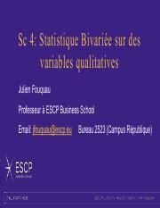 Statistique Bivari E Analyse Descriptive Et Test D Ind Pendance