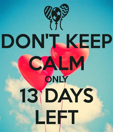 Don't Keep Calm, Only 13 Days Left