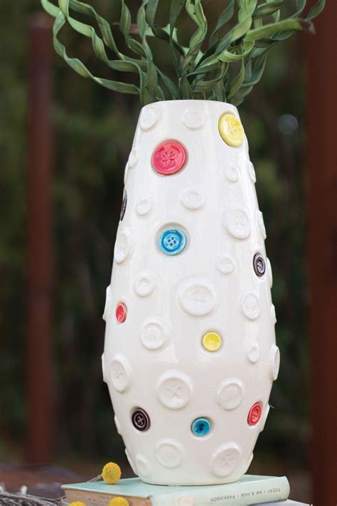 Kalalou Ceramic Button Vase Cerámica Cuenco