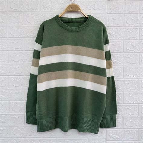 Jual SWEATER RAJUT OVERSIZE MAYUBI MOTIG BLASTER ATASAN LENGAN PANJANG