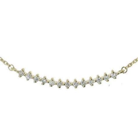 Collar Barra De Diamantes En Oro Amarillo 18K Mery Satt Joyas