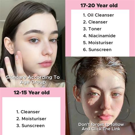 Skincare Routine by Age Group: 12-15 & 17-20 Years | Glowing skin, Skin