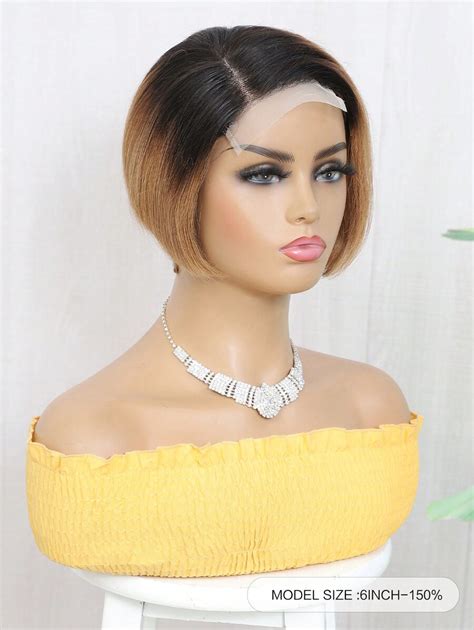 Short Straight Pixie Cut Transparent Lace X Lace Closure Wigs Human