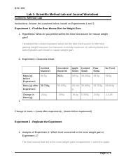 Lab Docx Bsc Lab Scientific Method Lab And Journal Worksheet