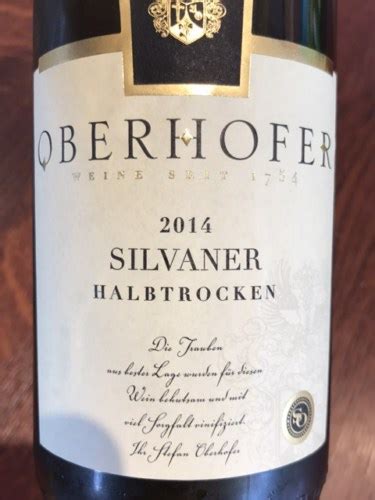 Oberhofer Silvaner Halbtrocken Vivino Us