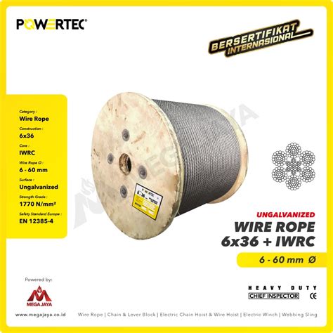 Jual Powertec Wire Rope Kawat Seling Baja X Iwrc Mm Ungalv