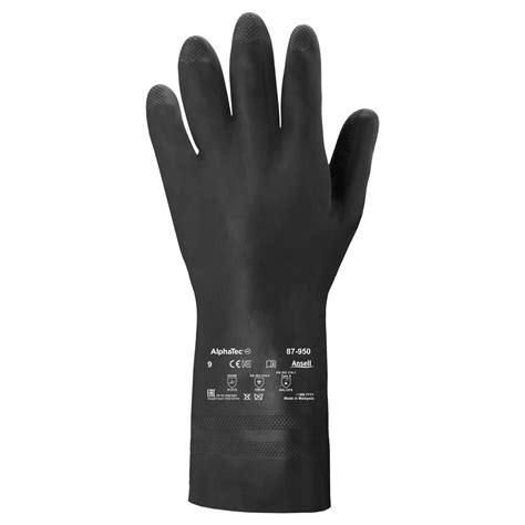 Buy Ansell Alphatec Chemical Protection Gloves M Black