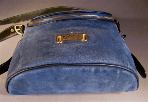 Vintage Maxx New York Purse Boho Blue Suede Handbag Leather Etsy