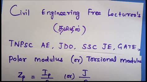 Polar Modulus Vs Torsional Modulus In Civil Engineering For Tnpsc Ae