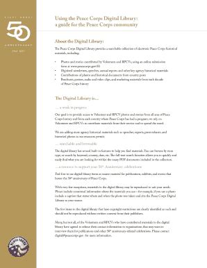 Fillable Online Files Peacecorps Using The Peace Corps Digital Library