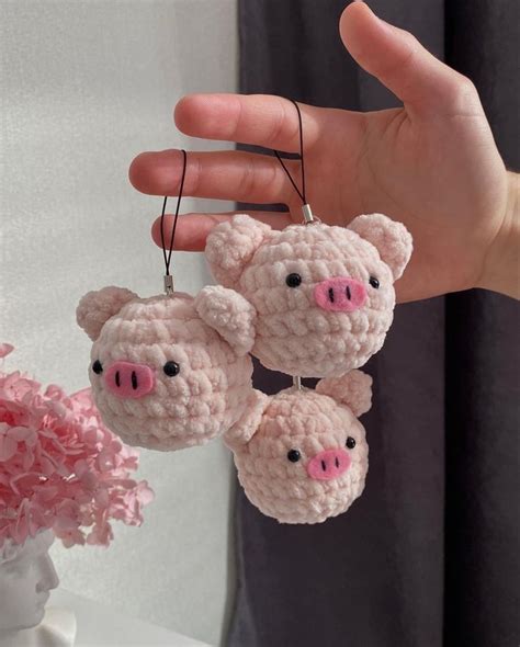 брелки свинки крючком амигуруми