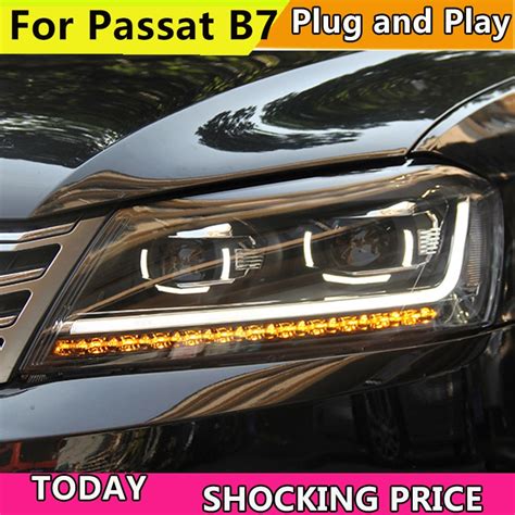 Car Styling For Volkswagen Vw Europe Passat B7 Headlights 2012 2016 Led Headlight Drl Bi Xenon