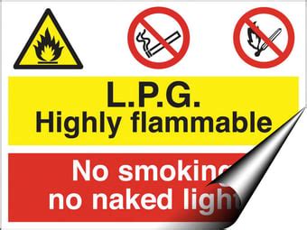 L P G Flammable Smoking Naked Lights Sign X Hmm Self Adhesive Vinyl AS MU SAV