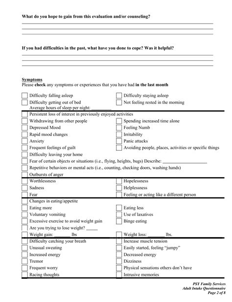 Intake Questionnaire For New Patients Adult Fill Out Sign Online