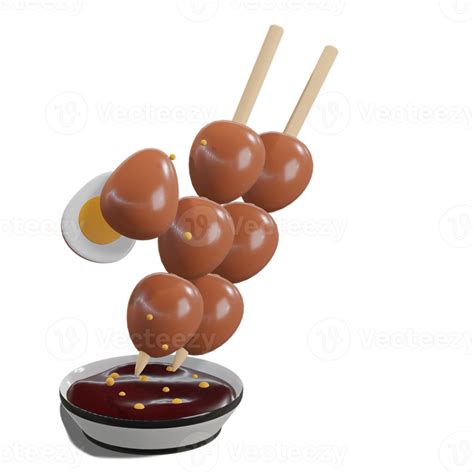 Soy Quail Eggs Satay 3d with Transparency Background 15271550 PNG