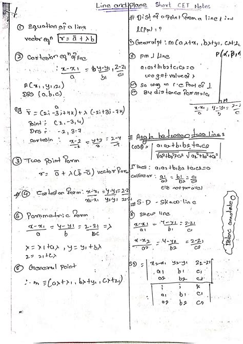 Solution Line And Plane Mht Cet Short Notes With Shortcuts Jugaad Th