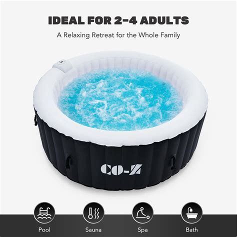 Portable Inflatable Hot Tub Spa 130 Air Jets W Pump Cover 2 6 Person New CO Z EBay