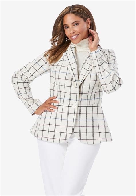 Wool Blend Peplum Blazer Jessica London