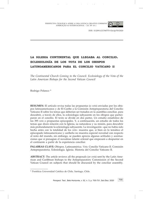 Pdf La Iglesia Continental Que Llegaba Al Concilio Eclesiolog A De