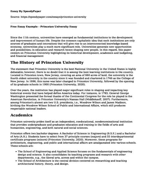 📌 Free Essay Example - Princeton University | SpeedyPaper.com 