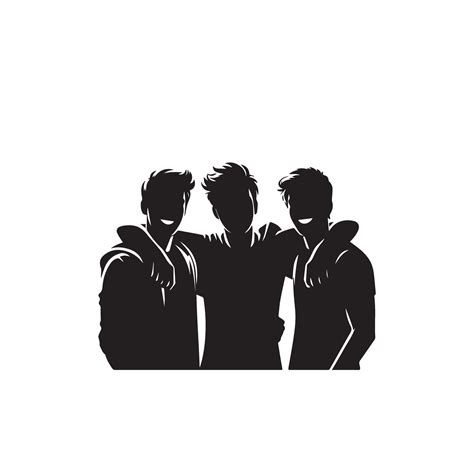 Friends silhouette on white background. Group of Friends' illustration ...