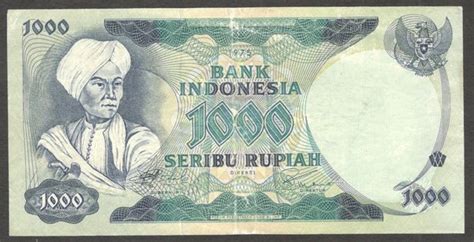 Jual Uang Kertas Indonesia 1000 1 000 Rupiah Diponegoro 1975 VF Utuh Di