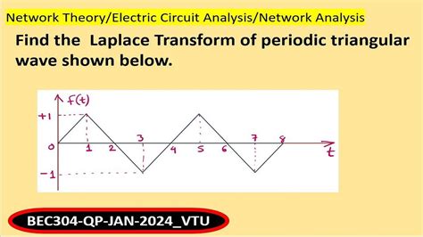 Find The Laplace Transform Of Periodic Triangular Wave Shown Below