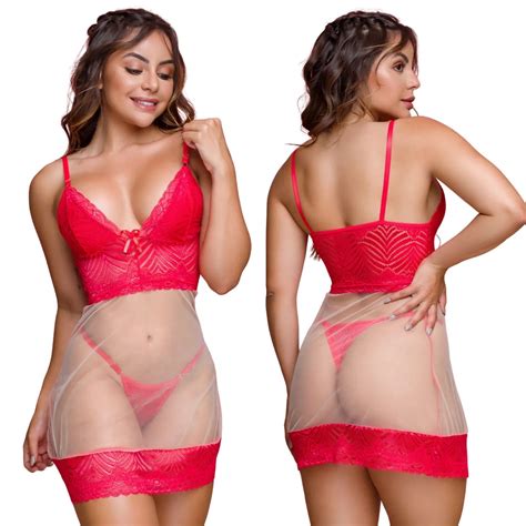 Camisola Tule Transparente Sexy Sensual Lingerie Elegante Feminina Luxo Shopee Brasil