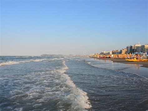 Riccione, Emilia Romagna, Italy. the Shore of the Beach in Riccione during Summer Time Editorial ...