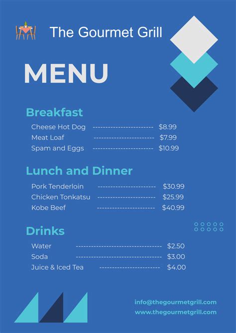 Free Menu Templates And Examples Edit Online And Download