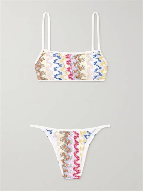 Missoni Mare Metallic Crochet Knit Bikini In White ModeSens