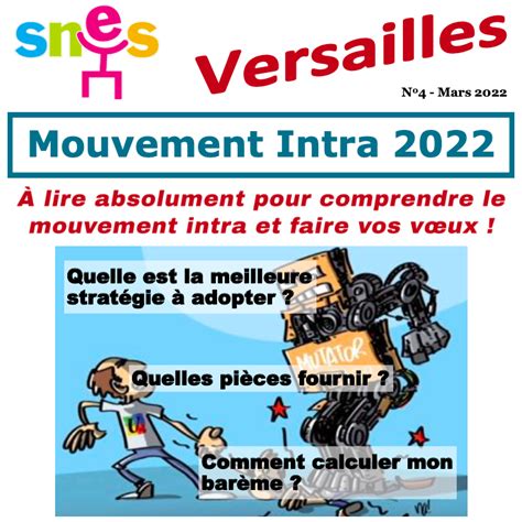 SNES Versailles n4 Mouvement INTRA 2022 À lire absolument pour