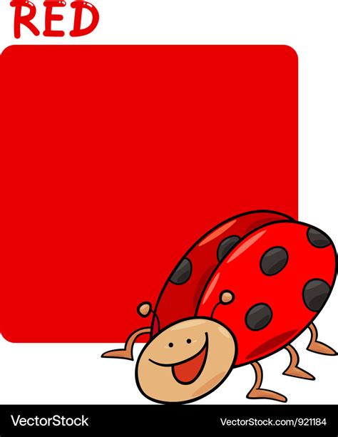 Color red and ladybug cartoon Royalty Free Vector Image