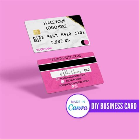 Credit Card Business Card Template - Etsy