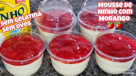 FATURE SOBREMESA NO POTE MOUSSE DE NINHO MORANGO SEM GELATINA E