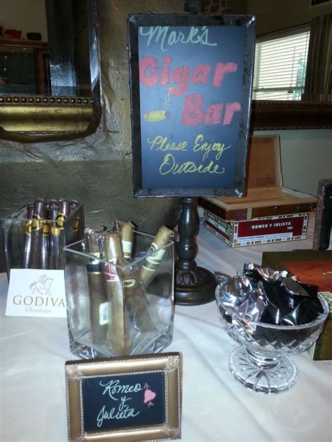 Cigar Party Table 2 Types Of Real Cigars And Some Godiva Chocolate