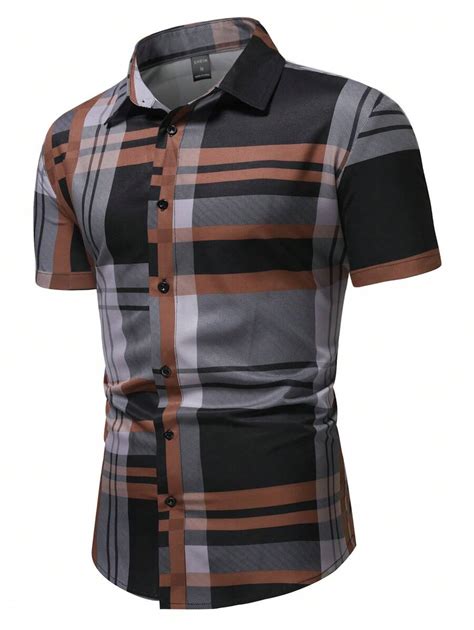 Manfinity Homme Men Plaid Print Shirt Shein Usa