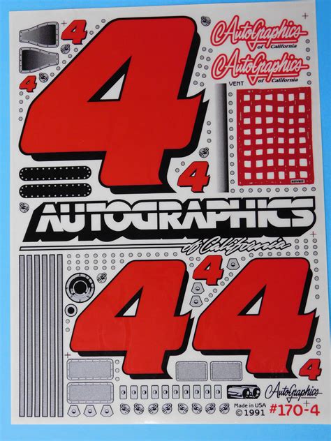 Autographics 170-4 Vintage 1/10 #4 (Kodak Gold Film) Race Car Number R ...